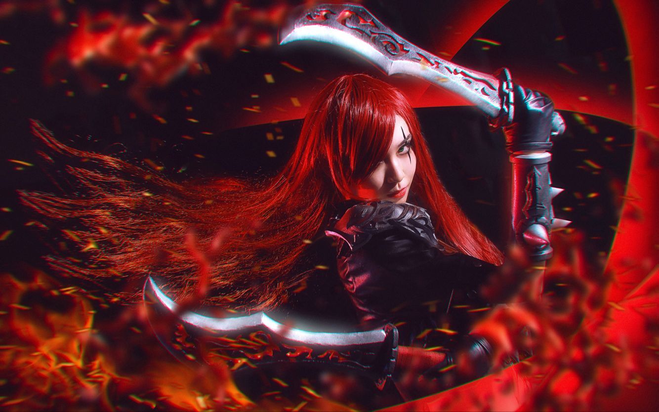 萌妹卡特琳娜COS,匕首是一个女孩最好的朋友